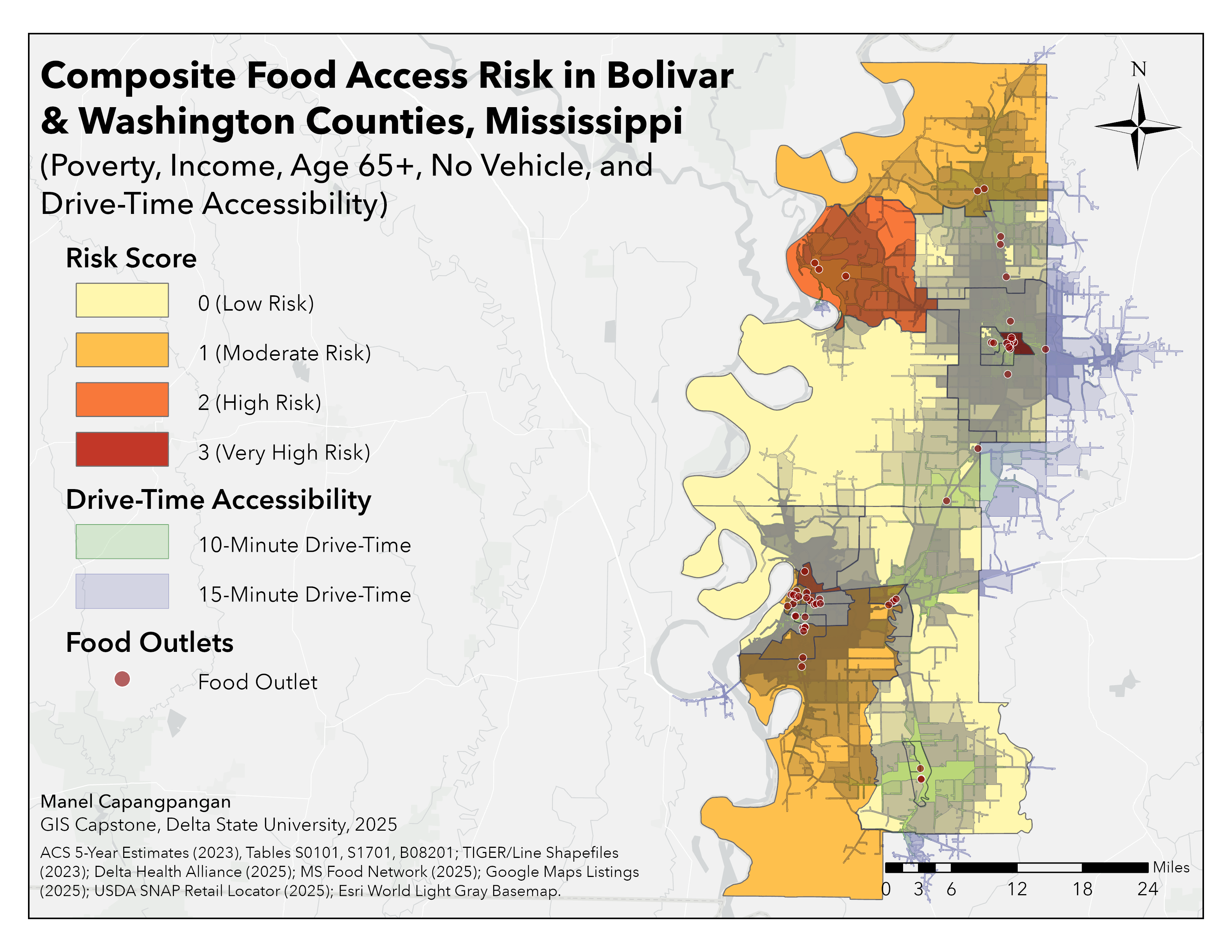 Composite food access risk map preview