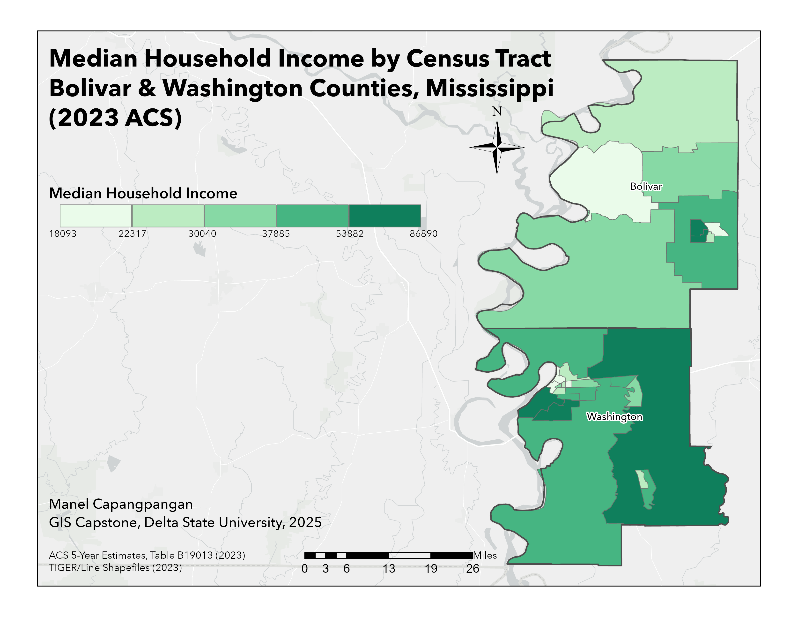 Median household income map